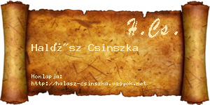 Halász Csinszka névjegykártya