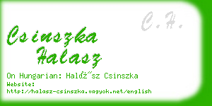 csinszka halasz business card